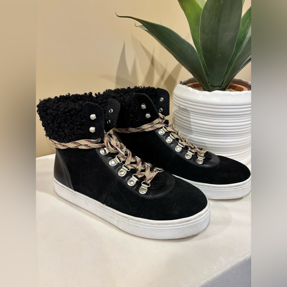 Sam Edelman Luther sneaker boots suede/shearling sz 8.5